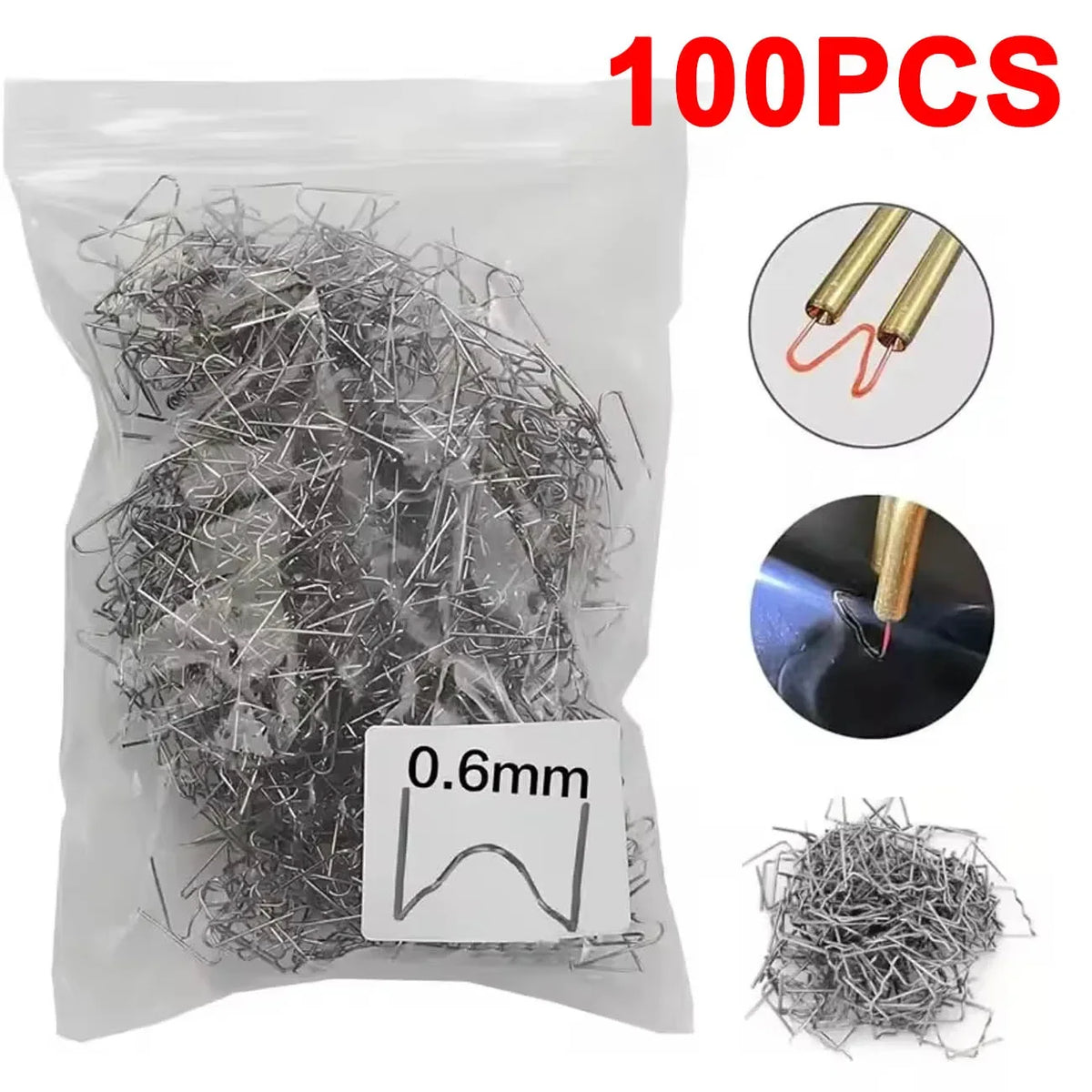 Car Bumper Repair Kit - Plastic Welding Hot Stapler for Auto Sheet Metal 0.6MM 100Pcs C