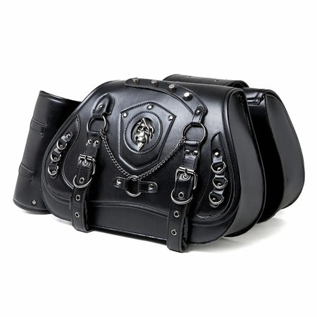Universal Motorcycle Saddlebag Side Tool Luggage Storage Saddle Bags With Cup Holder and Lock for Harley Honda Suzuki Yamaha by InterCyprus Trading Ltd