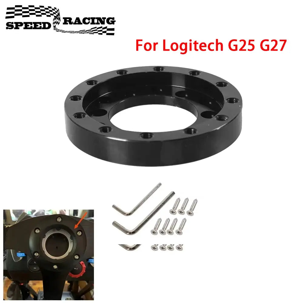 Aluminum 70MM Steering Wheel Racing Game Plate Steering Wheels Modification Set For Logitech G25 G27 DIY Parts 24 Hole Adapter by InterCyprus Trading Ltd
