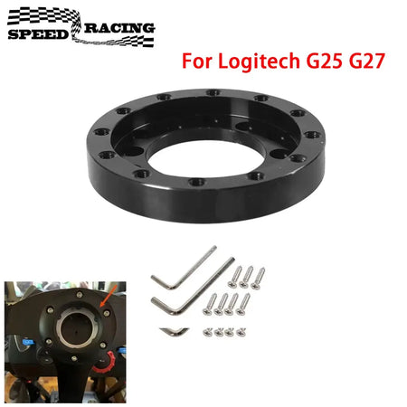 Aluminum 70MM Steering Wheel Racing Game Plate Steering Wheels Modification Set For Logitech G25 G27 DIY Parts 24 Hole Adapter by InterCyprus Trading Ltd
