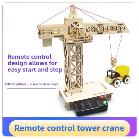 Remote Control Tower Crane Kit &ndash; Eco Friendly Wood Toy