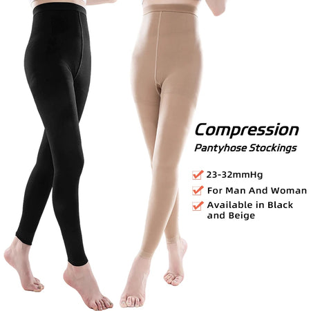NoEnName Null Compression Pantyhose &ndash; 20-30mmHg Graduated Support for Varicose Veins