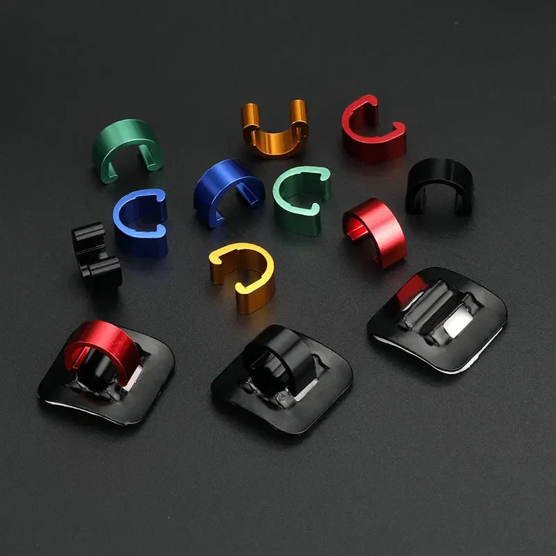 Road MTB Bicycle Cable Clamps &ndash; Durable Aluminum Alloy with Adhesive Base