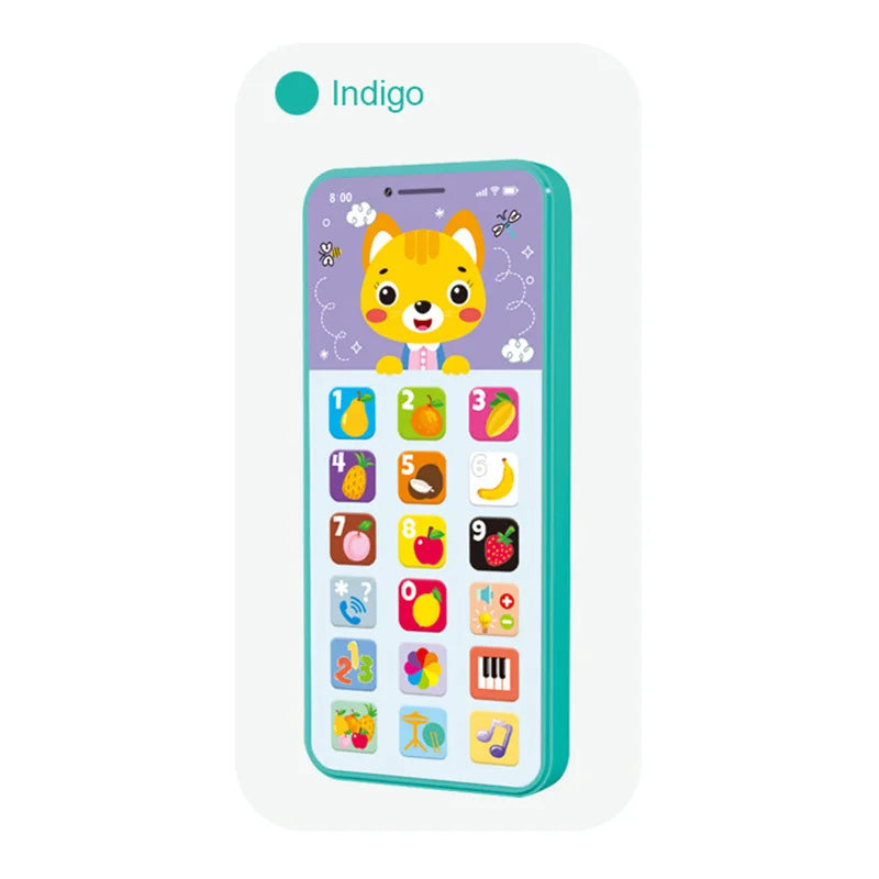 Children Simulation Phone Toy &ndash; Light And Sound Education Cyan