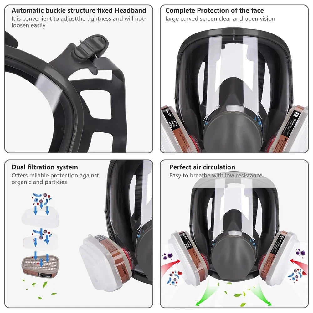 6800 Gas Mask &ndash; Anti-Fog Full Face Protection