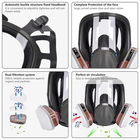 6800 Gas Mask &ndash; Anti-Fog Full Face Protection