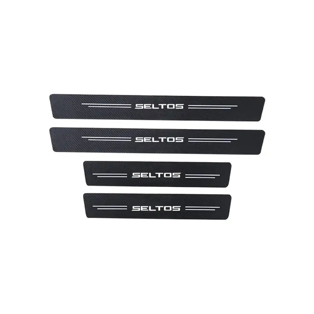 Kia Seltos Door Sill Protector Carbon Fiber Stripe 4pcs