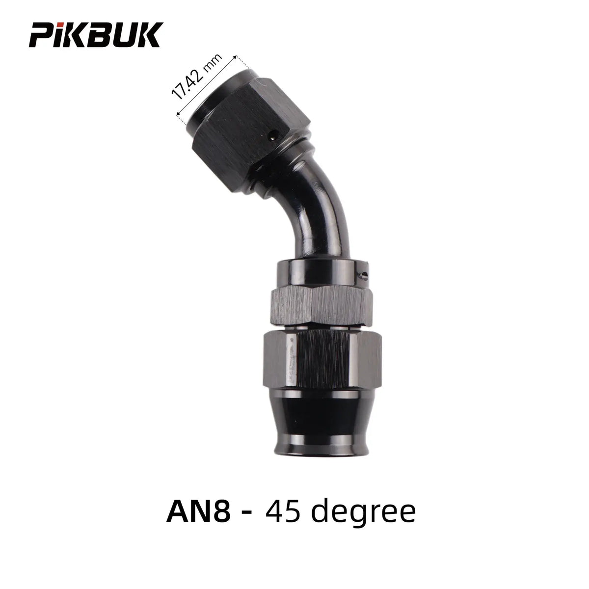 PIKBUK AN4/6/8/10 PTFE Oil Fuel Line Swivel Fitting 0-180 Degree Hose End Adaptor Assembly Kit Black by InterCyprus Trading Ltd