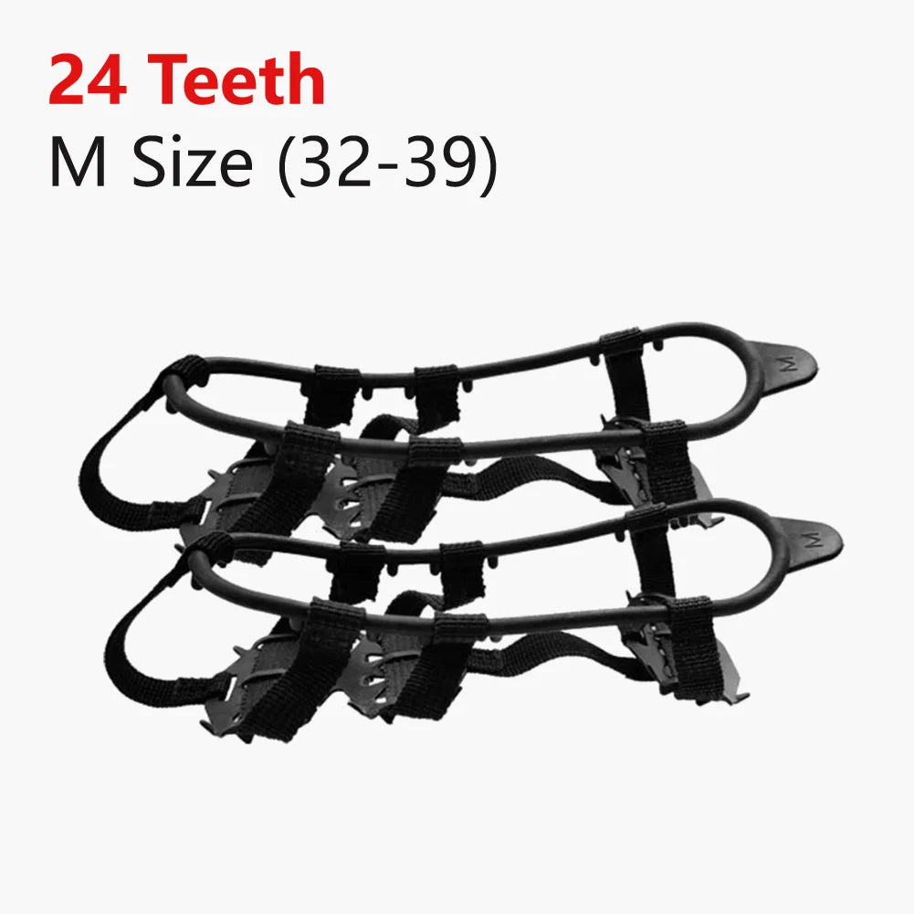 18 Teeth Steel Ice Gripper Spikes for Ultimate Snow &amp; Ice Traction M 32-39
