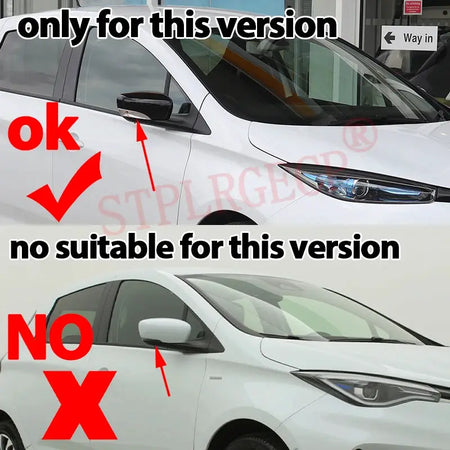 For Renault Zoe Pre-facelift 2012-2018 2019 Rearview Side Wing Mirror Cover Cap Glossy Black Add-on M Style Shell by InterCyprus Trading Ltd