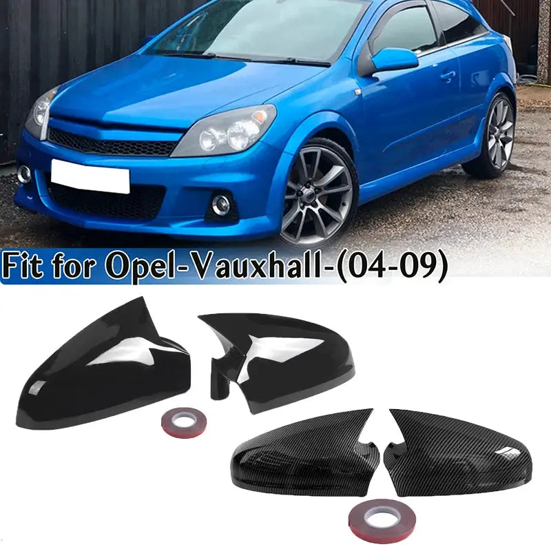 Side Wing Mirror Covers Glossy Black For Opel Astra H MK5 2004-2009 by InterCyprus Trading Ltd