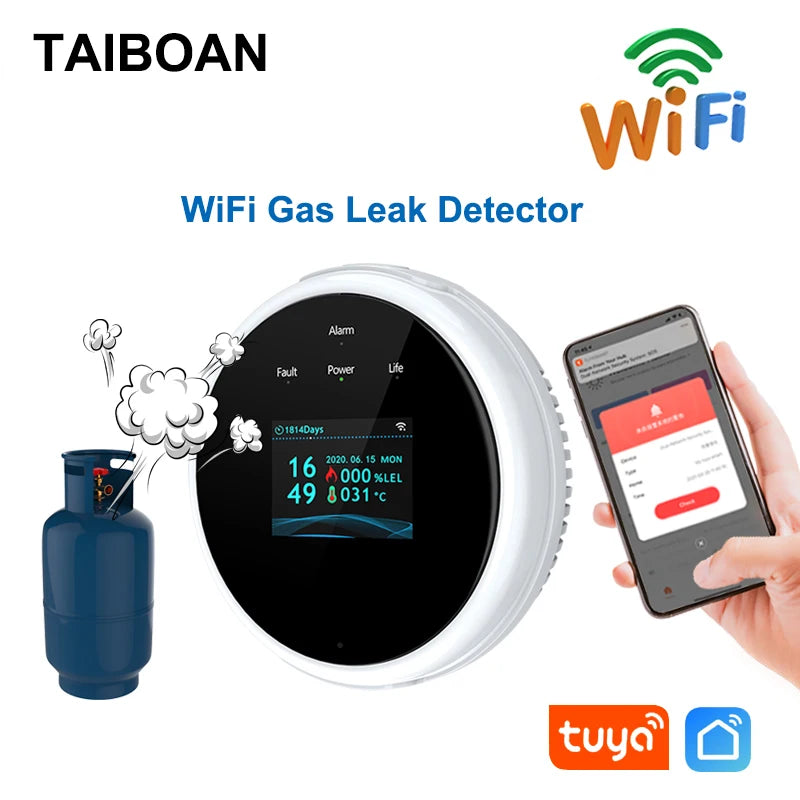 WiFi Gas Leak Sensor Alarm &ndash; 80dB Alarm And Tuya App Control