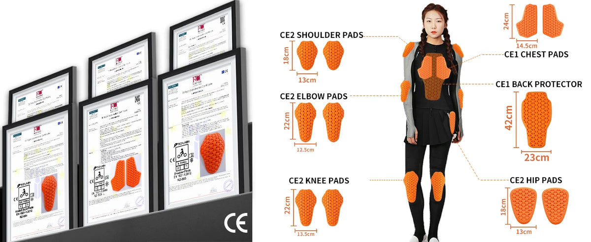 WOSAWE CE Motorcycle Back Protector &ndash; High Elasticity