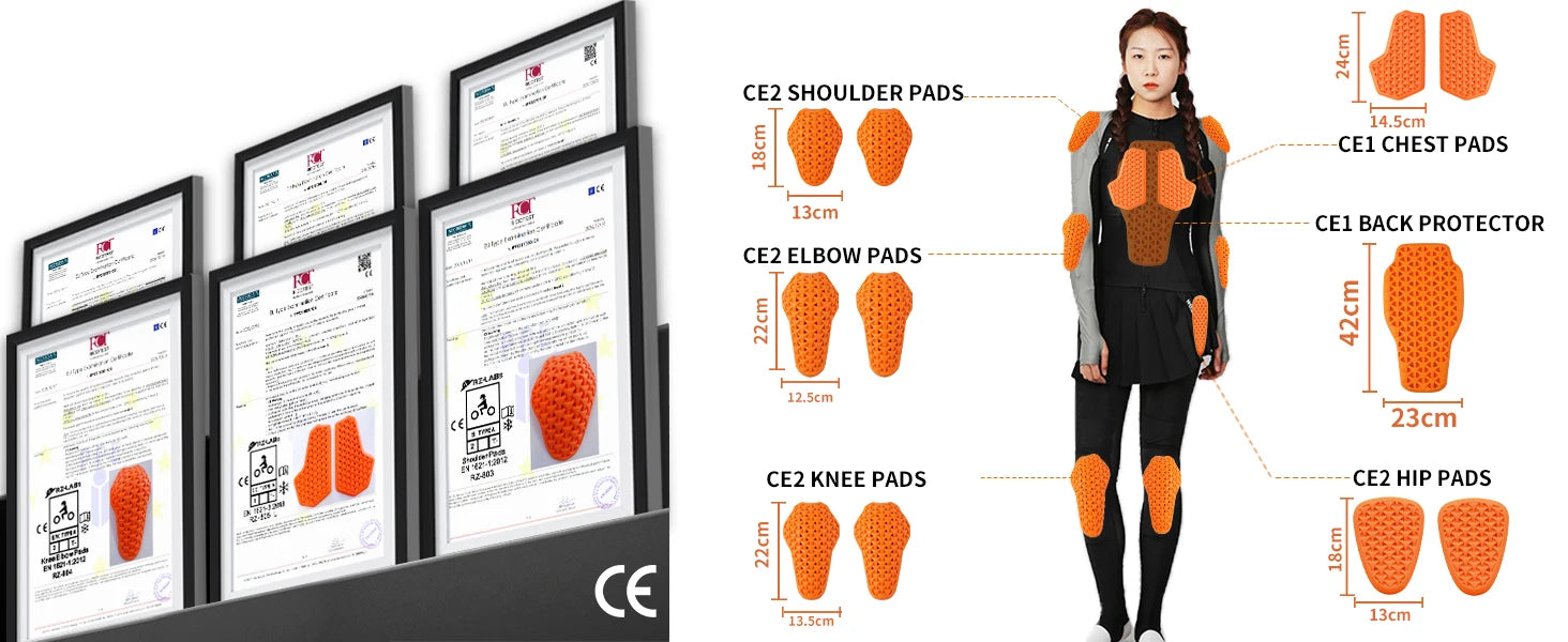 WOSAWE CE Motorcycle Back Protector &ndash; High Elasticity