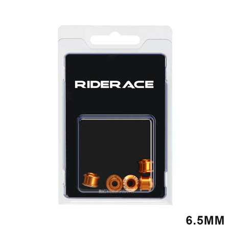 RIDERACE 5 PCS Bicycle Chainring Bolts &ndash; CNC 7075 Aluminum Ultra Durable Lightweight 6.5MM Gold