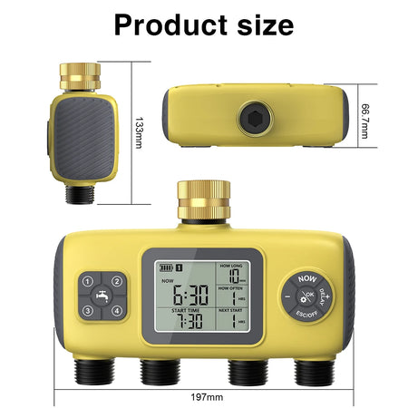 4-Outlet Water Timer &ndash; Rain Delay Programmable Sprinkler