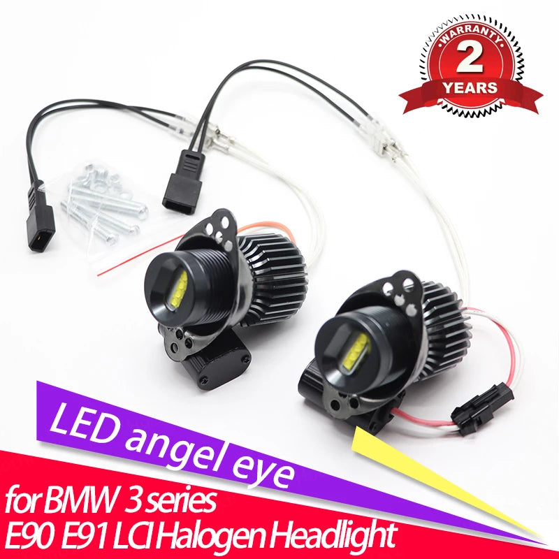 Ampoules LED DRL Angel Eye avec boîtier en aluminium pour BMW E90 E91 LCI