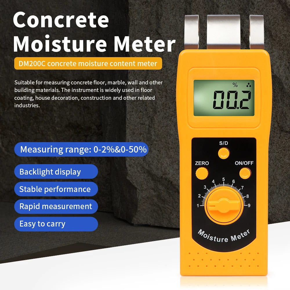 Digital Carton Concrete Paper Wood Moisture Meter &ndash; Compact For Concrete