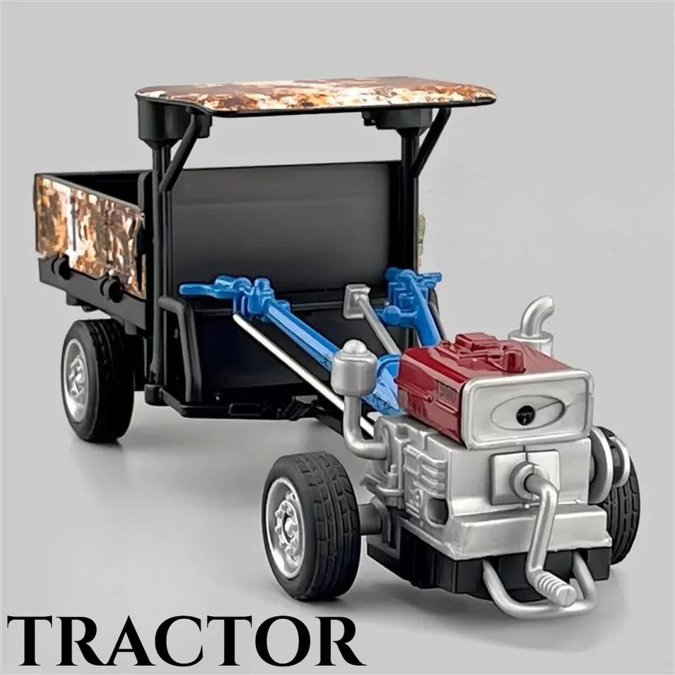 Tractor cu roți model din metal diecast cu sunet și caroserie din aliaj și lumină 1:32