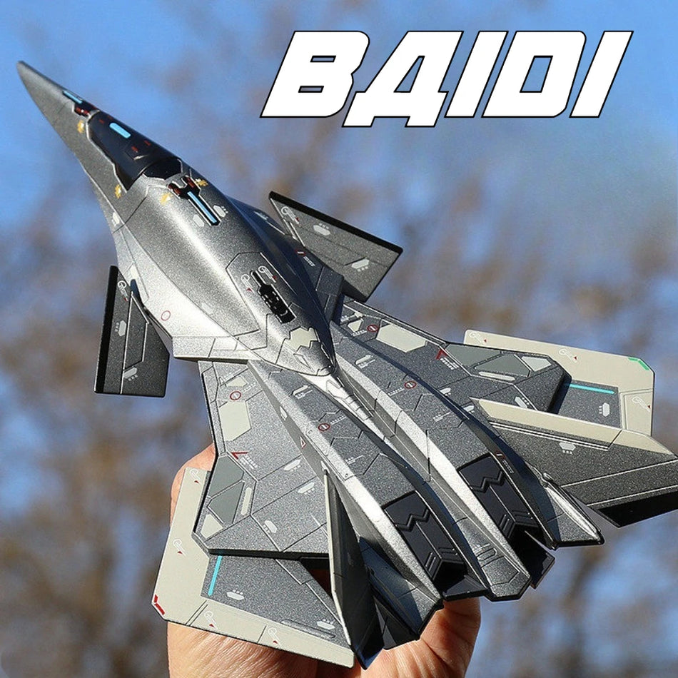 Diecast gaisa spēku iznīcinātāja modeļa lidmašīna, cinka sakausējuma korpuss, pārvietojamās daļas