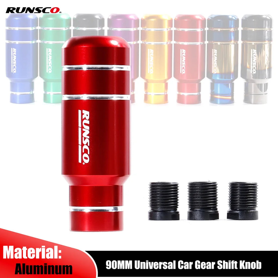 Perilla de cambio de marcha de aluminio universal de 90 mm para coches con transmisión manual