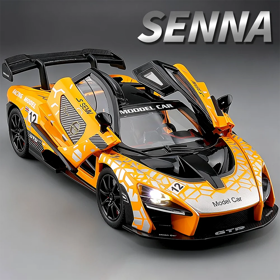 Diecast 1:24 Senna P1 Model Car With Doors Open And Pull-Back Action