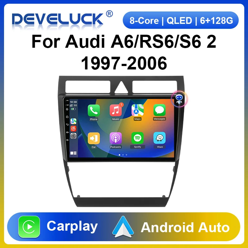 Autoradio 2 Din Android 11 9-tuumaisella kosketusnäytöllä Audi A6 C5 1997-2004 CarPlay Android Auto