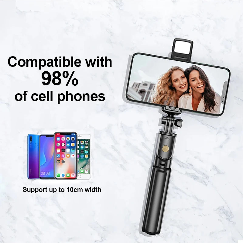 CrownQu Wireless Selfie Stick Tripod &ndash; Extendable with Bluetooth Remote