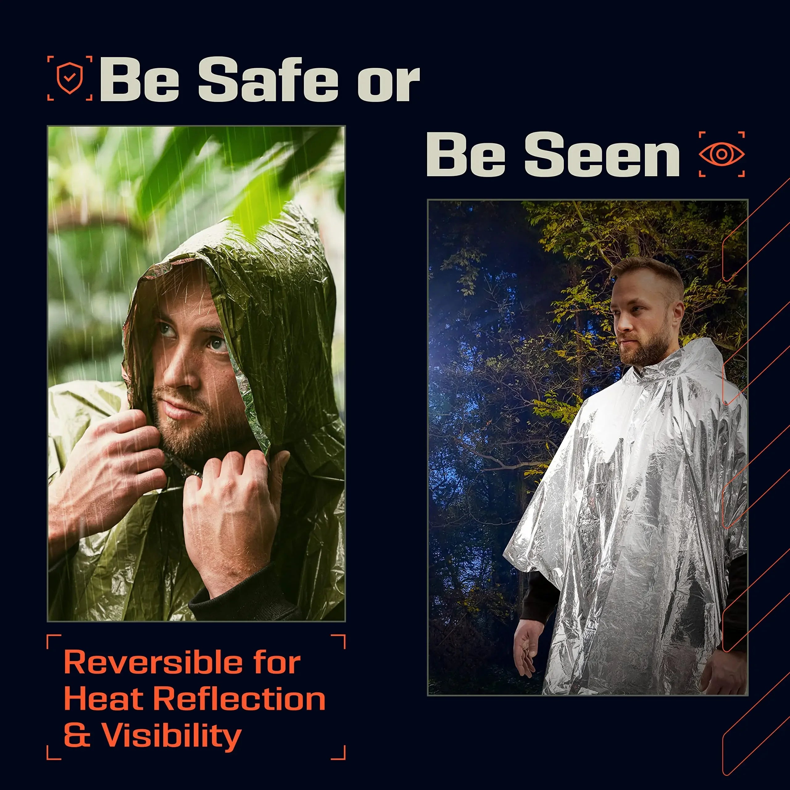 Emergency Poncho 4 Pcs - Insulated Reflective Gear Plus