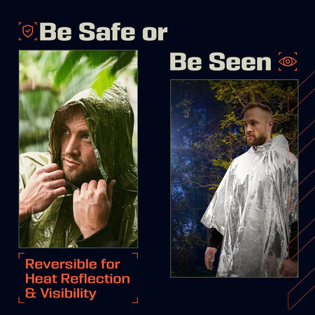 Emergency Poncho 4 Pcs - Insulated Reflective Gear Plus