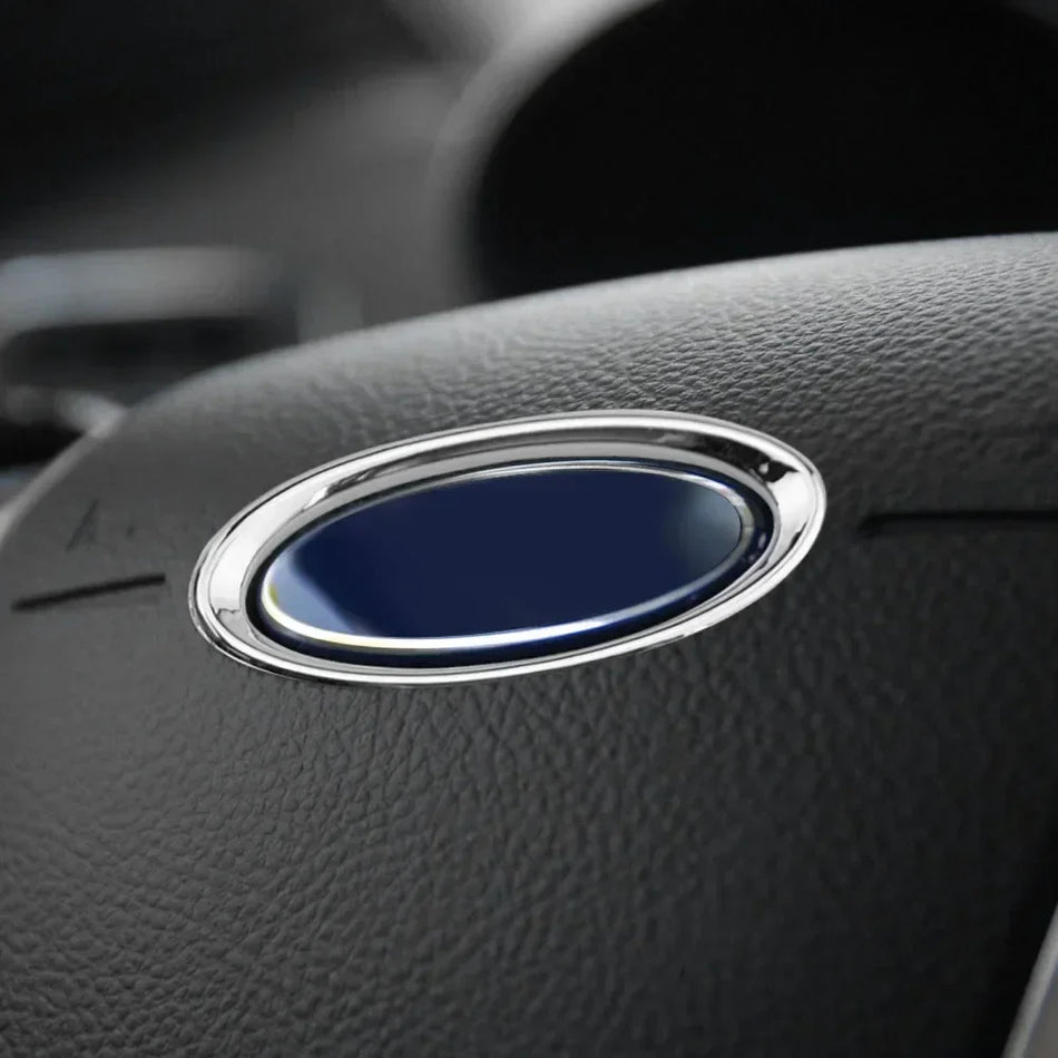 Copertura Adesiva Anello Centrale Volante Ford Focus Mk3 E C-Max, ABS, Argento