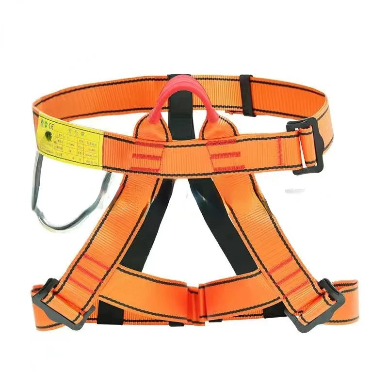 High-Altitude Safety Harness with Back Lanyard for Climbing and Construction orange