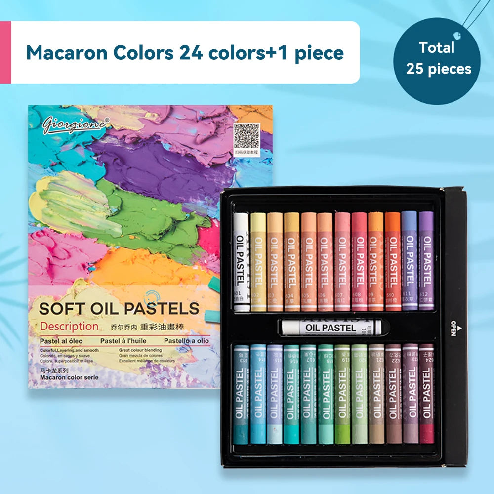 Artist Soft Oil Pastel Set &ndash; Non Toxic Washable Colors Macaron 25Pcs