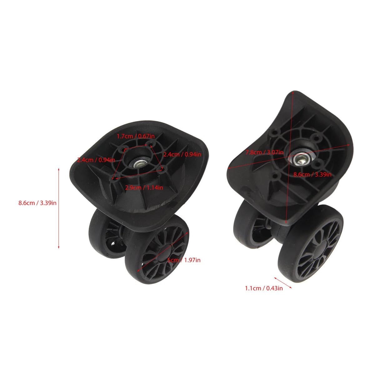 2Pcs Replacement Luggage Wheel &ndash; Lightweight Design