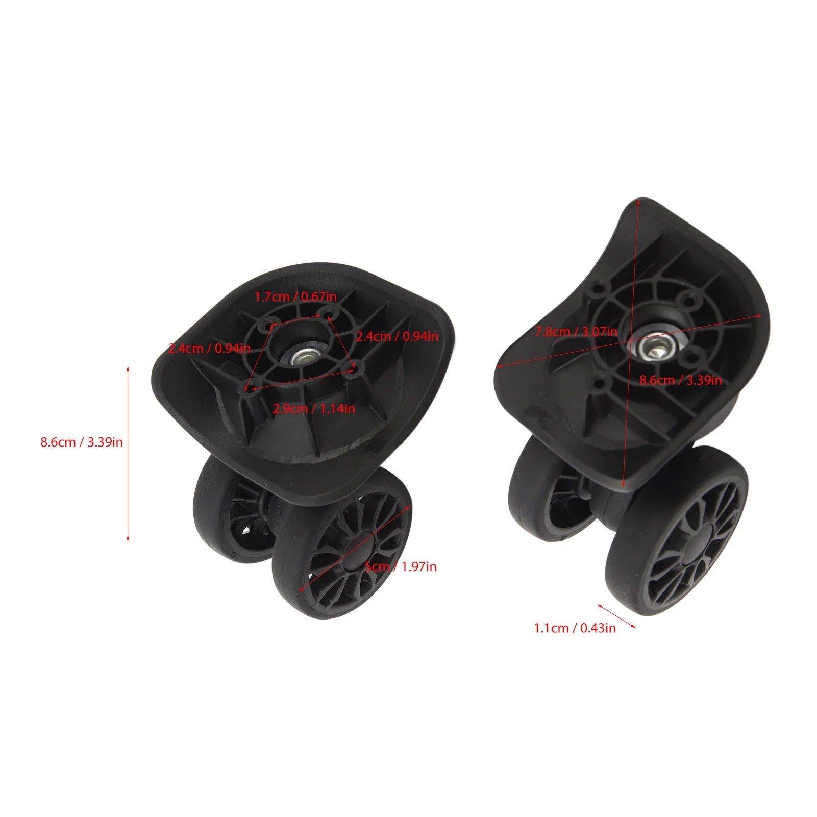 2Pcs Replacement Luggage Wheel &ndash; Lightweight Design