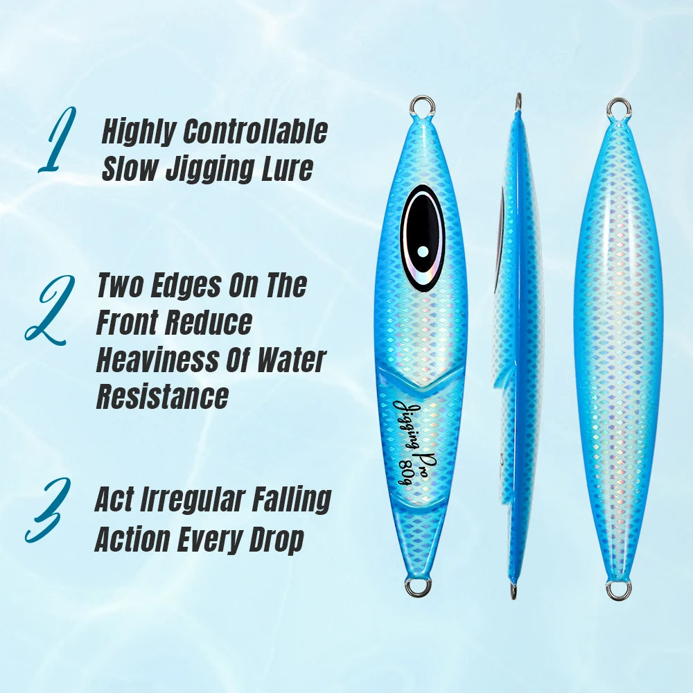 JIGGING PRO Slow Jigging Lure - 80g, 100g, 120g, 150g Saltwater Fishing Jigs