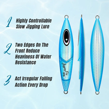 JIGGING PRO Slow Jigging Lure - 80g, 100g, 120g, 150g Saltwater Fishing Jigs