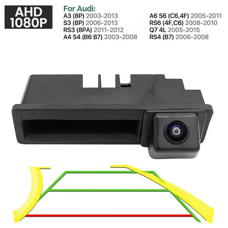 AHD 1080P 170° Car Rear View Trunk Handle Camera For Audi A1 A3 A4 A6 A6L S5 Q5 Q7 2005-2012 Vehicle Dynamic Trajectory by InterCyprus Trading Ltd