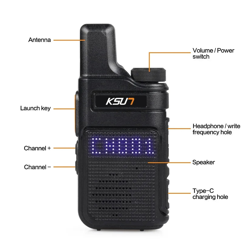 KSUT PMR446 Mini Ručný Walkie Talkie 2 Balenie Rádií