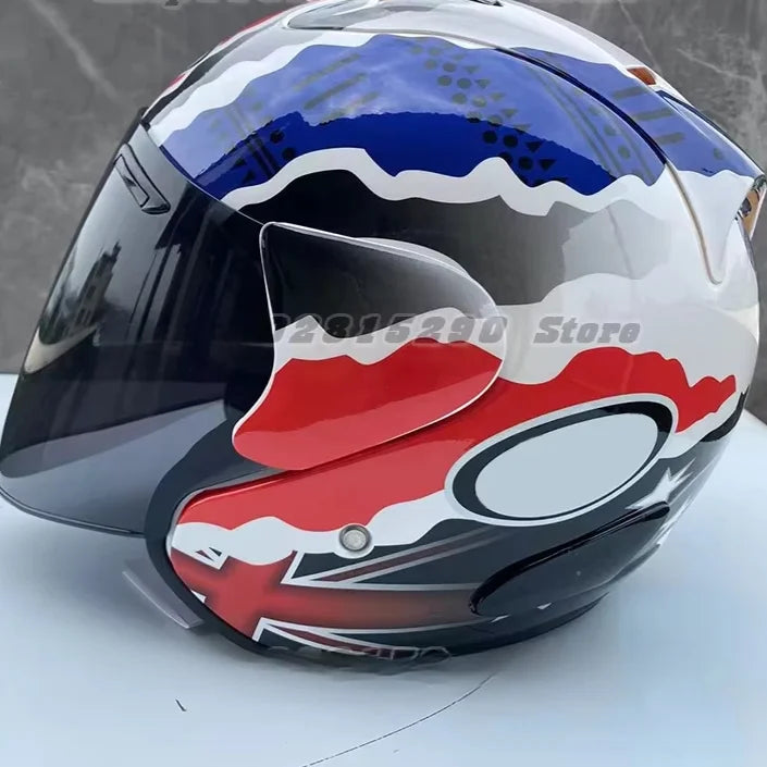 Ram3 Doohan Jubilee Half Helmet for Men and Women - Full Face Motorcycle Safety Smoke / S