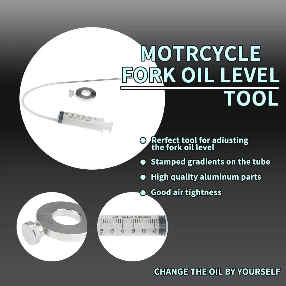 Fork Oil Level Gauge Kit Universal Fork Oil Level Adjustment Measuring Tool for Motorcycle Capacity 60ml by InterCyprus Trading Ltd