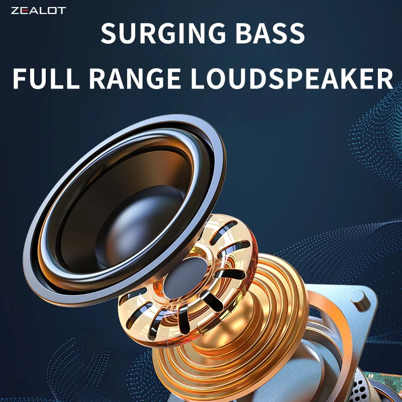 ZEALOT S32 Portable 5W Wireless Subwoofer Speaker with Booming Bass and 10-Hour Playtime