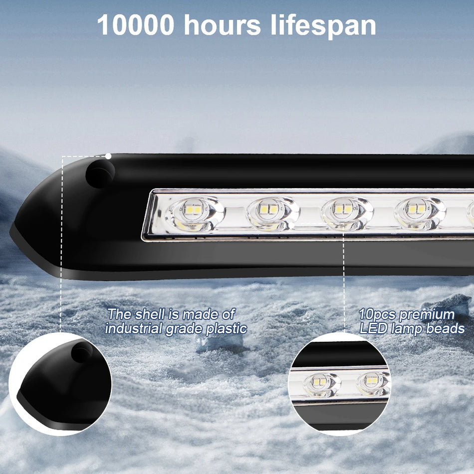 RV Išorinis Lempos Atsparus Vandeniui LED Šviesos Juosta 24V 12V ABS Plastiko Korpusas Gumos Pagrindas