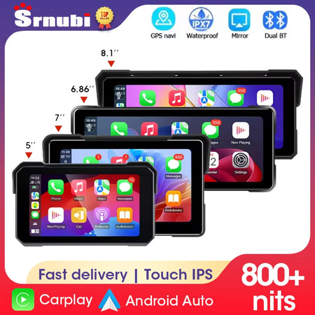 Srnubi Motorcycle Display Screen &ndash; Waterproof Digital Dashboard with Carplay and Android Auto
