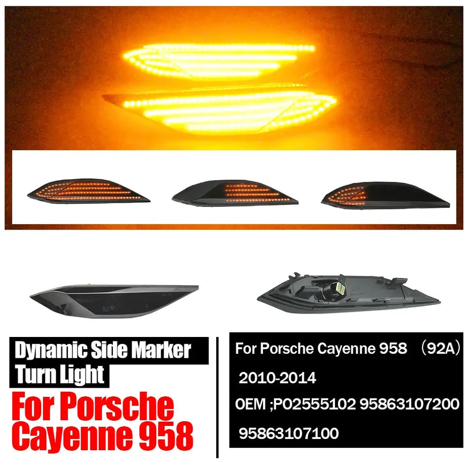 Dynamická jantarová LED směrová světla pro Porsche Cayenne 958 2010-2014