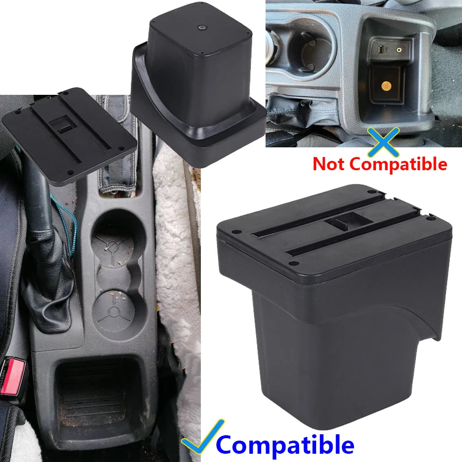 Skrzynka na podłokietnik z PU skórą i plastikiem ABS dla Forda Focus Mk2 2005-2011