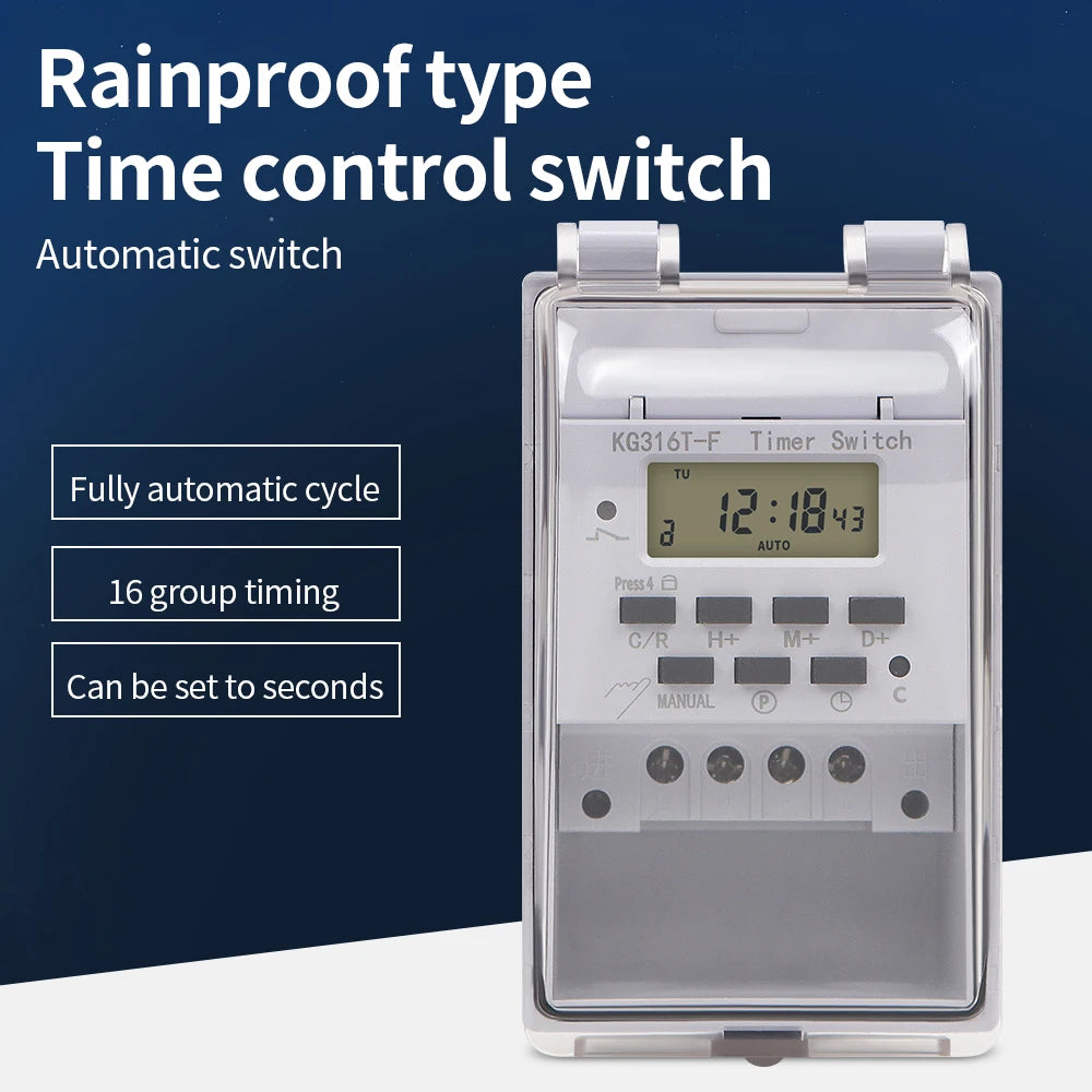 Waterproof Programable Outdoor Timer Switch Automatic Digital Timer Switch Relay 168 Hours Weekly 7 Days ...