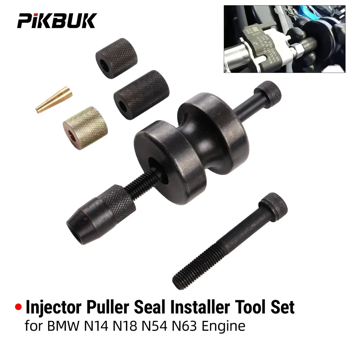 PIKBUK High Quality Car Engine Injector Puller Seal Installer Tool Set 130192 130194 130193 For BMW N63 N54 N14 N18 Engine by InterCyprus Trading Ltd