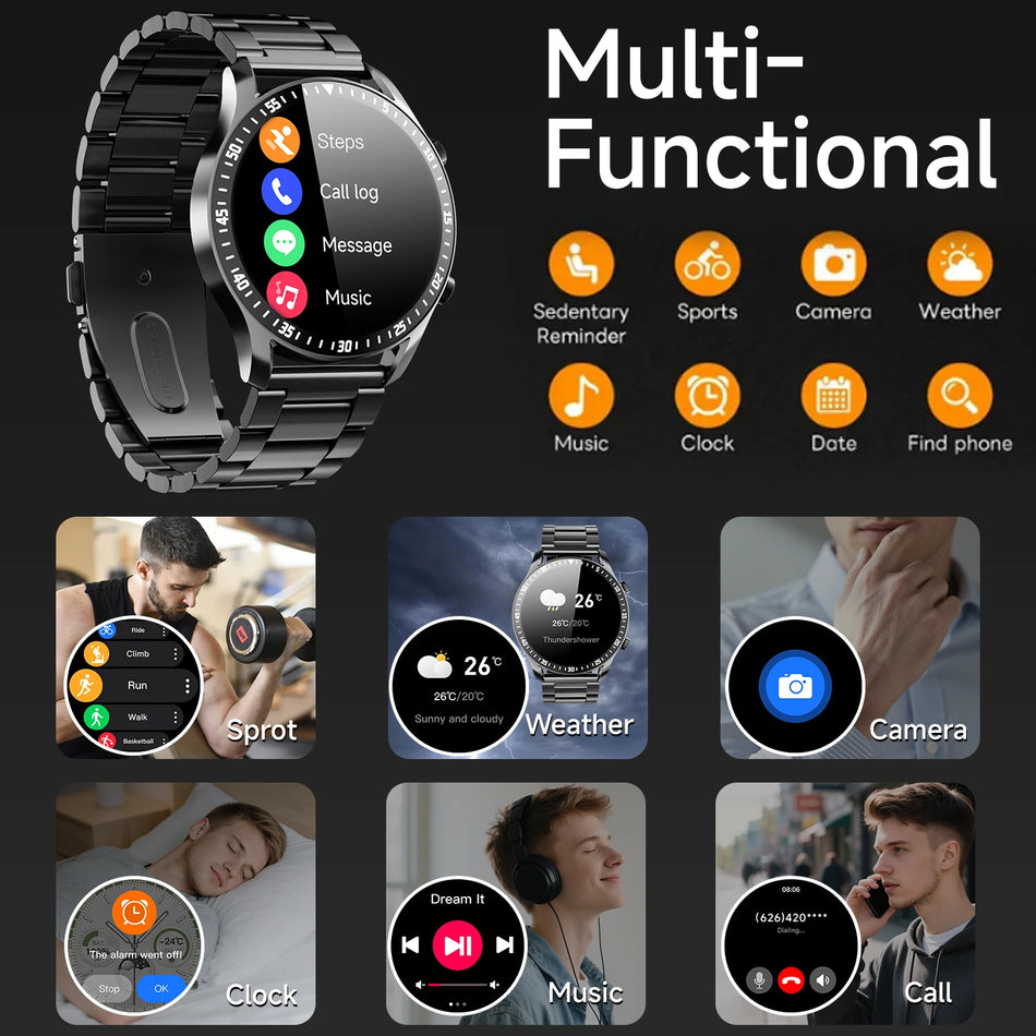 Smartwatch with Bluetooth Calling, Camera Control, AI Voice Fitness Tracker