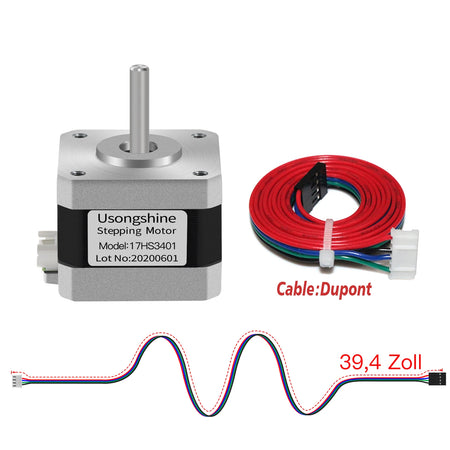 Usongshine Nema17 Stepper Motor &ndash; Exceptional Precision and Reliability 17HS3401 Dupont / CHINA / 3 PCS